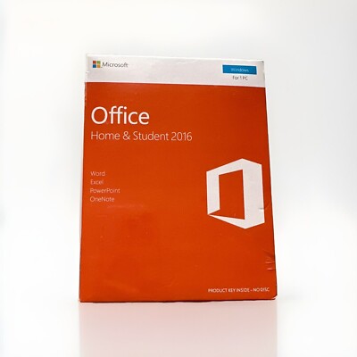 New Microsoft office 2016 Home and Student compatible windows PC 1 user Lifetime