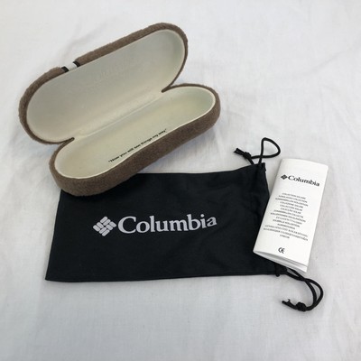 Columbia Sportswear Brown Felt Eye Glasses Clam Shell Case with Chairman Quote
