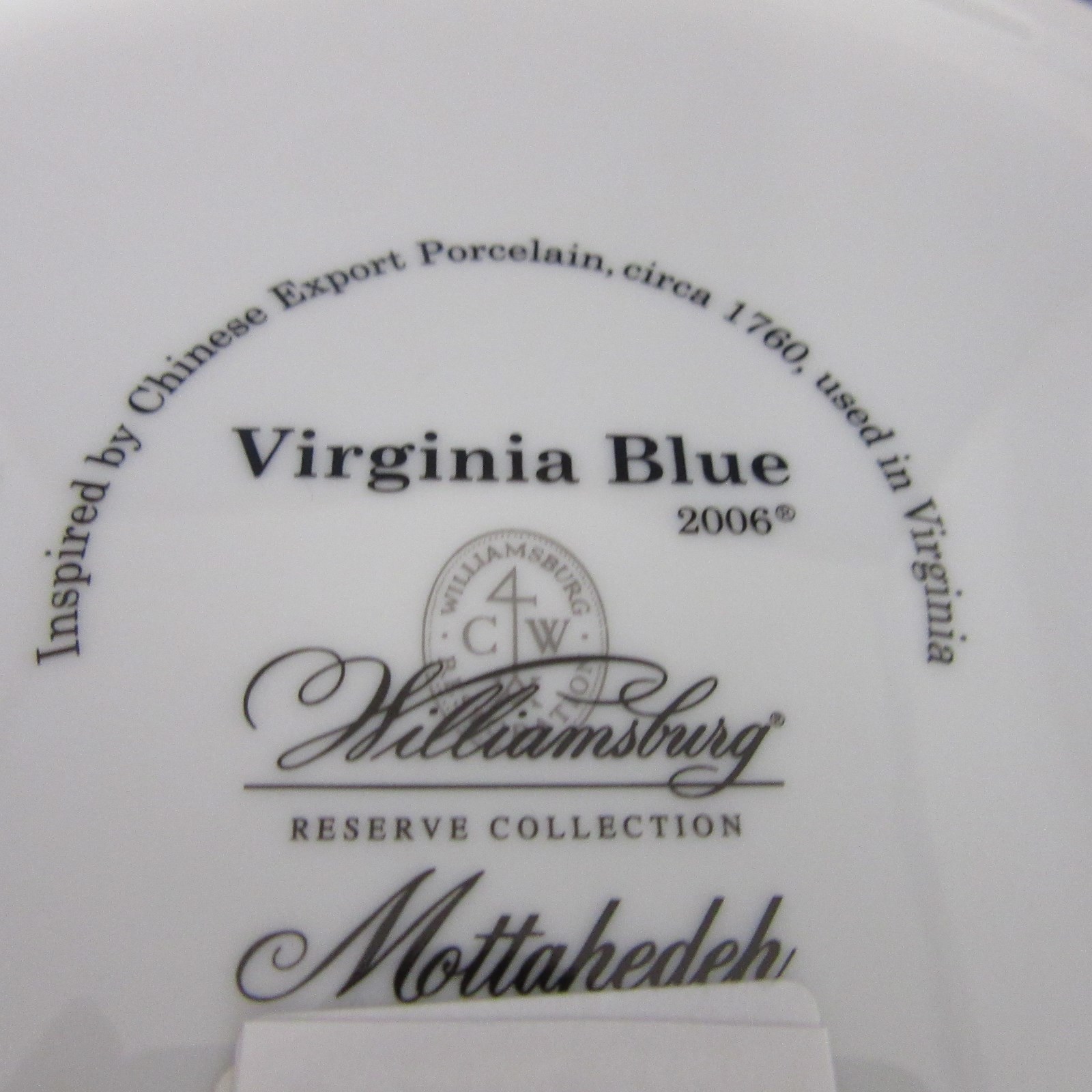 Dinner plate - Mottahedeh Virginia Blue- NWT
