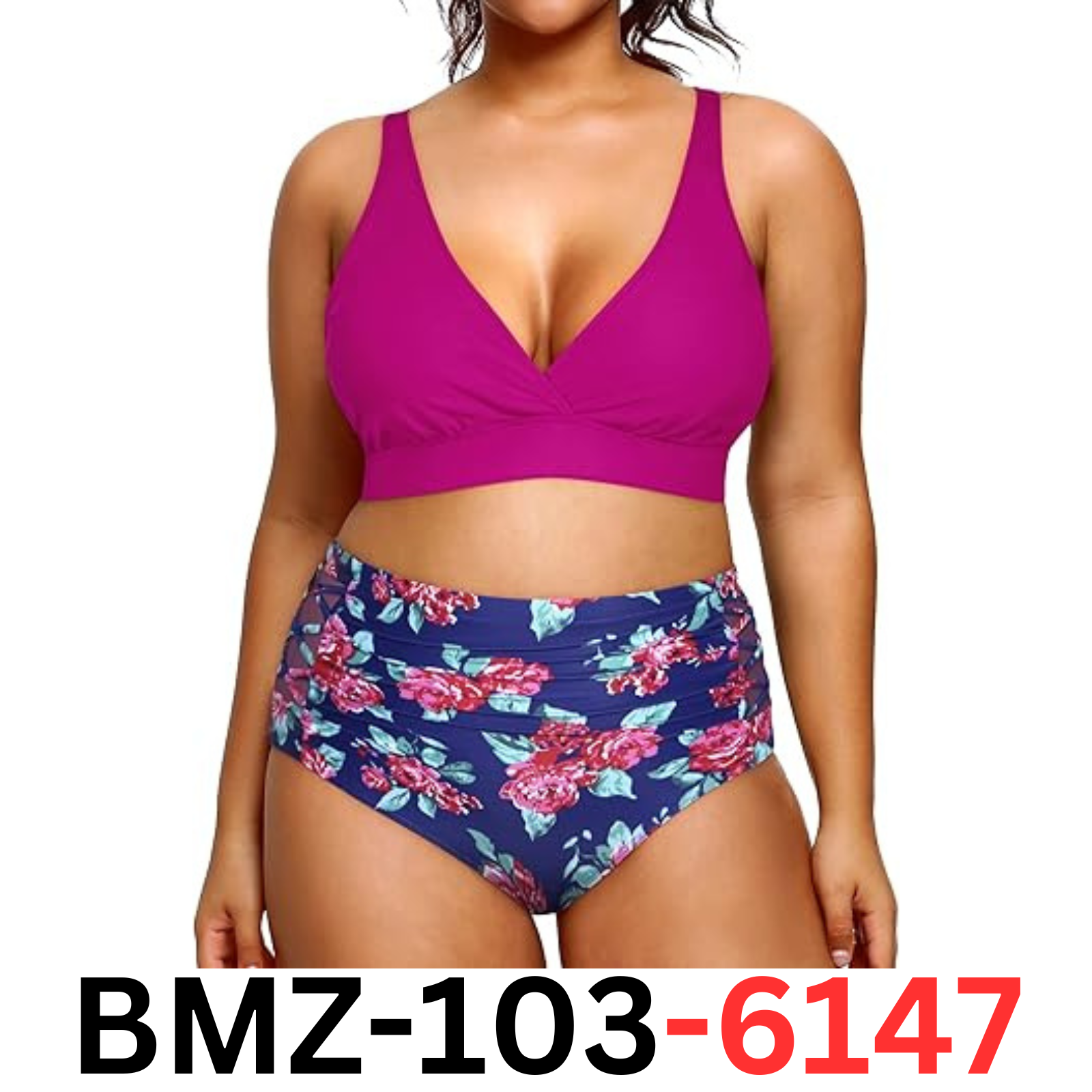 Yonique Women Plus Size Bikini High Waisted Swimsuits Two Piece Bathing Suit, 18