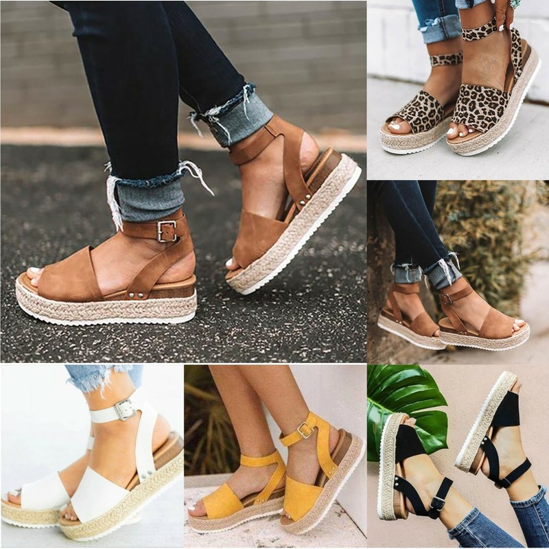 Sandalen Mit Keilabsatz Fur Damen Damen Hohe Keilabsatz Plateau Wedges Sandalen Espadrilles Strand Abendschuhe Omnia Ae