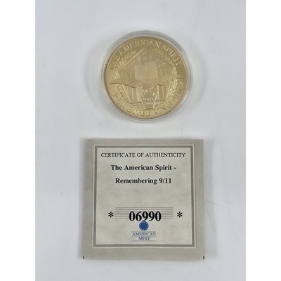 American Mint The American Spirit Remembering 9/11 Coin 24k Gold Layered Proof