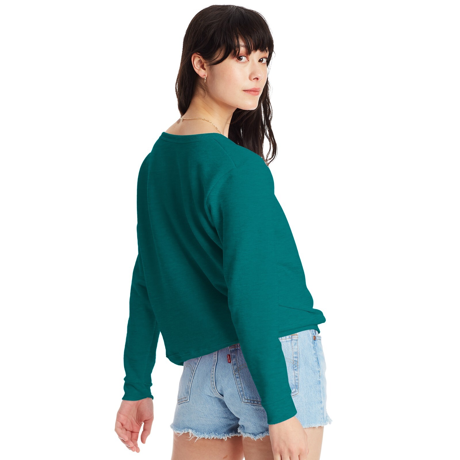 Hanes Women's Sweatshirt Crew Neck EcoSmart Recycled Cotton-Blend Fleece S-2XL