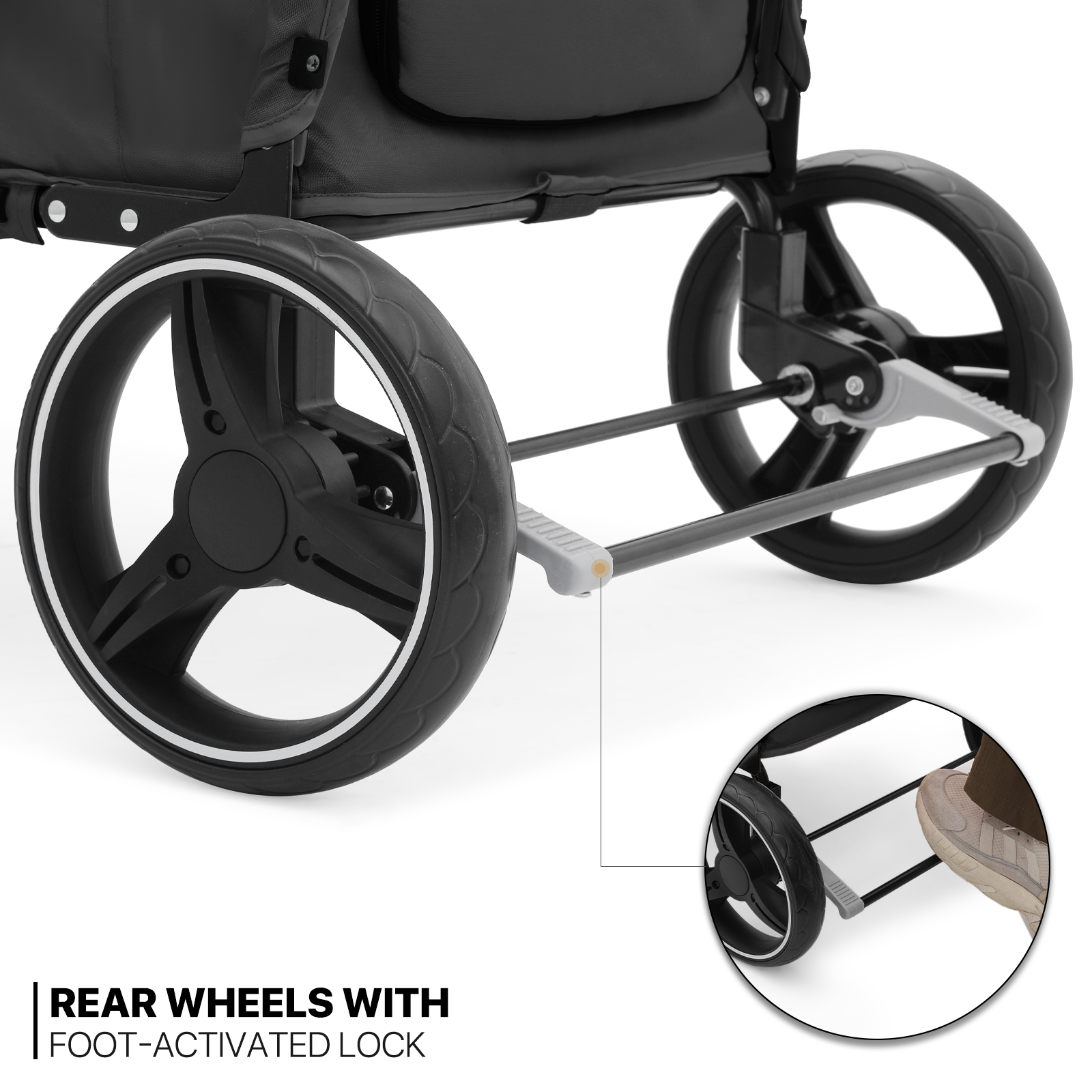 Folding 3-Wheel Dog Stroller Breathable Pet Travel Carrier w/Skylight+Wheel Lock