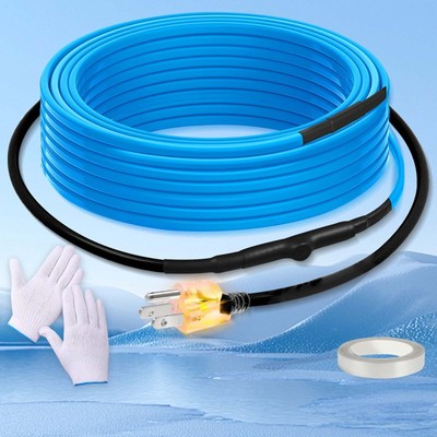 SnulyHeet 6ft Pipe Heat Trace with Thermostat for Metal And Plastic Home Pipes