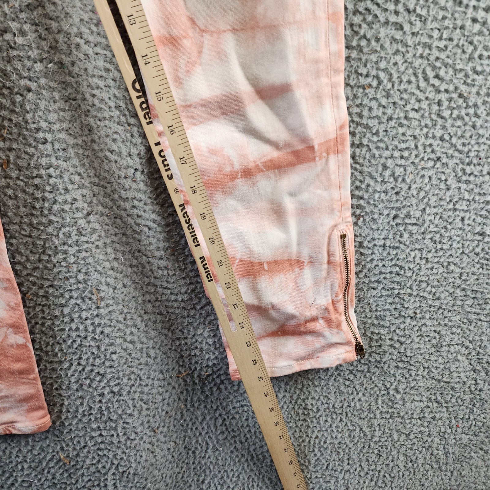 Ramy Brook Katie Mid-Rise Motto Skinny Jeans Women's 30 Pink Tie Dye Zip Closure - Picture 8 of 17