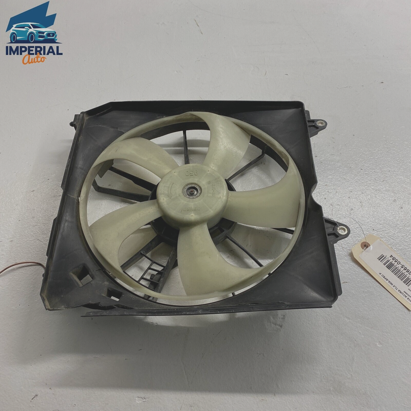 Used DEFECT 2015-20 Acura TLX DRIVER CONDENSER FAN AND SHROUD ASSEMBLY WITH MOTO