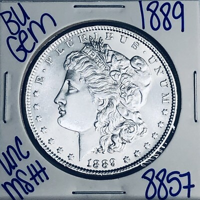 1889 BU UNCIRCULATED MORGAN SILVER DOLLAR AUTHENTIC U.S. MINT FREE SHIPPING 8857