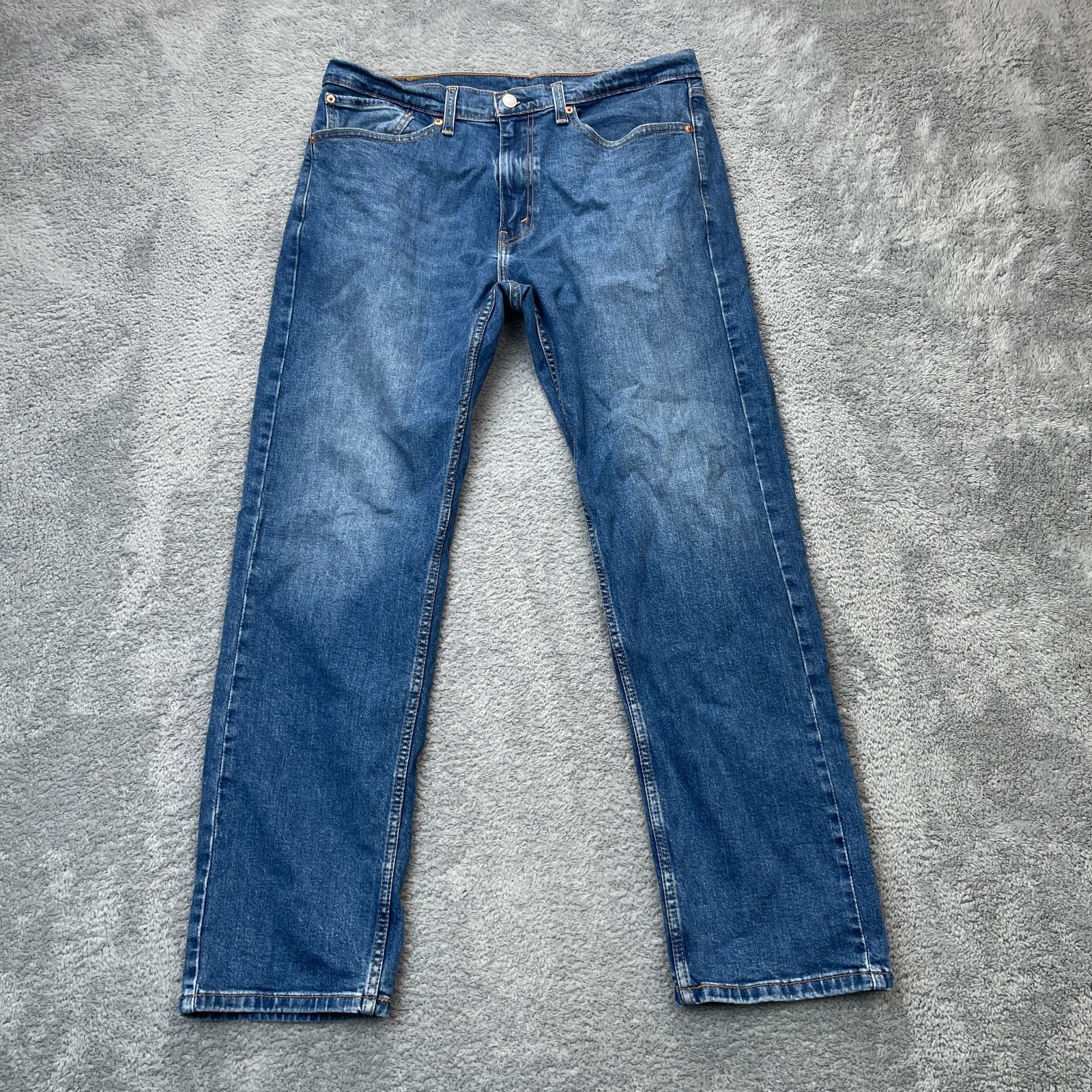 Levis 505 Jeans Mens 34x32 Blue Straight Leg Regular Fit Cotton Stretch Denim