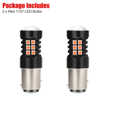 2x Bright Red 1157 LED Strobe Flash Brake Tail Stop Parking Light Bulb 7528 2057