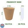 INCIKITI Biodegradable Peat Pots for Seedling - 120 Pack 3.15 inch Biodegradable Plant Seed Starters Kits with 30 Plant Labels, Garden Germination Nursery Pots for Flower Vegetable Seed Germination