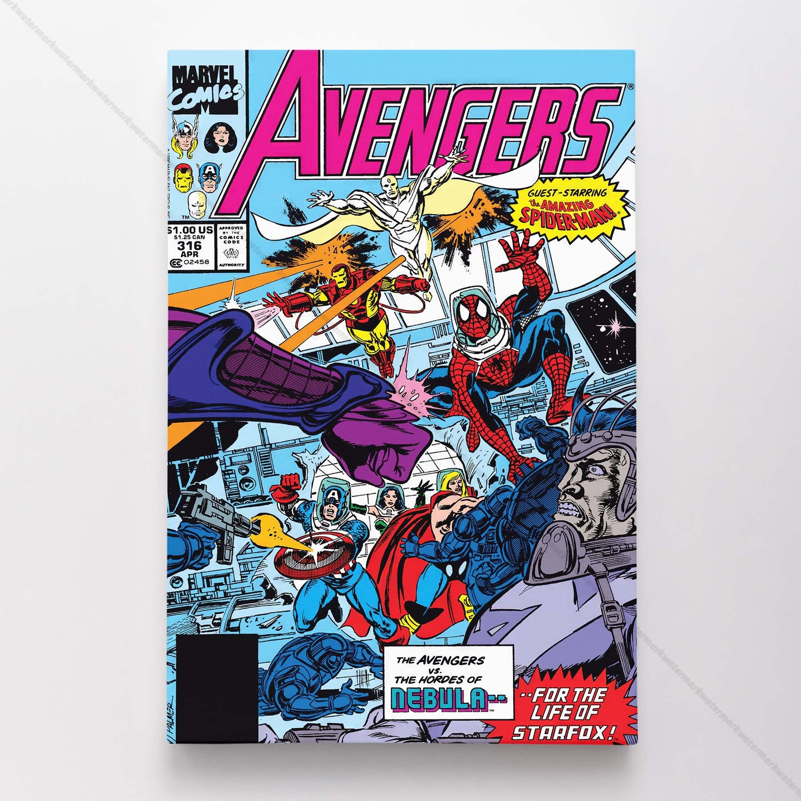 Avengers #316 Poster Canvas Mightiest Heroes Marvel Comic Book Art Print