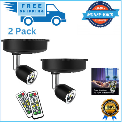 Led Wireless Spotlight Battery Operated Lights With Remote Control Dimmable Mini