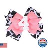 Cow Print Hair Bow Clips for Baby Girls,Birthday Hair Bow for Girls,Baby Girl 1 2 3 4 5th Birthday Party Decorations,Cute Moo Cow Hair Barrettes,Pink Cow Bow Alligator Clips Pink Hair Accessories
