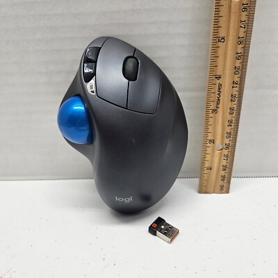 Logitech Trackman Logi M570 WIRELESS TRACKBALL MOUSE w/ USB Receiver - WORKS!