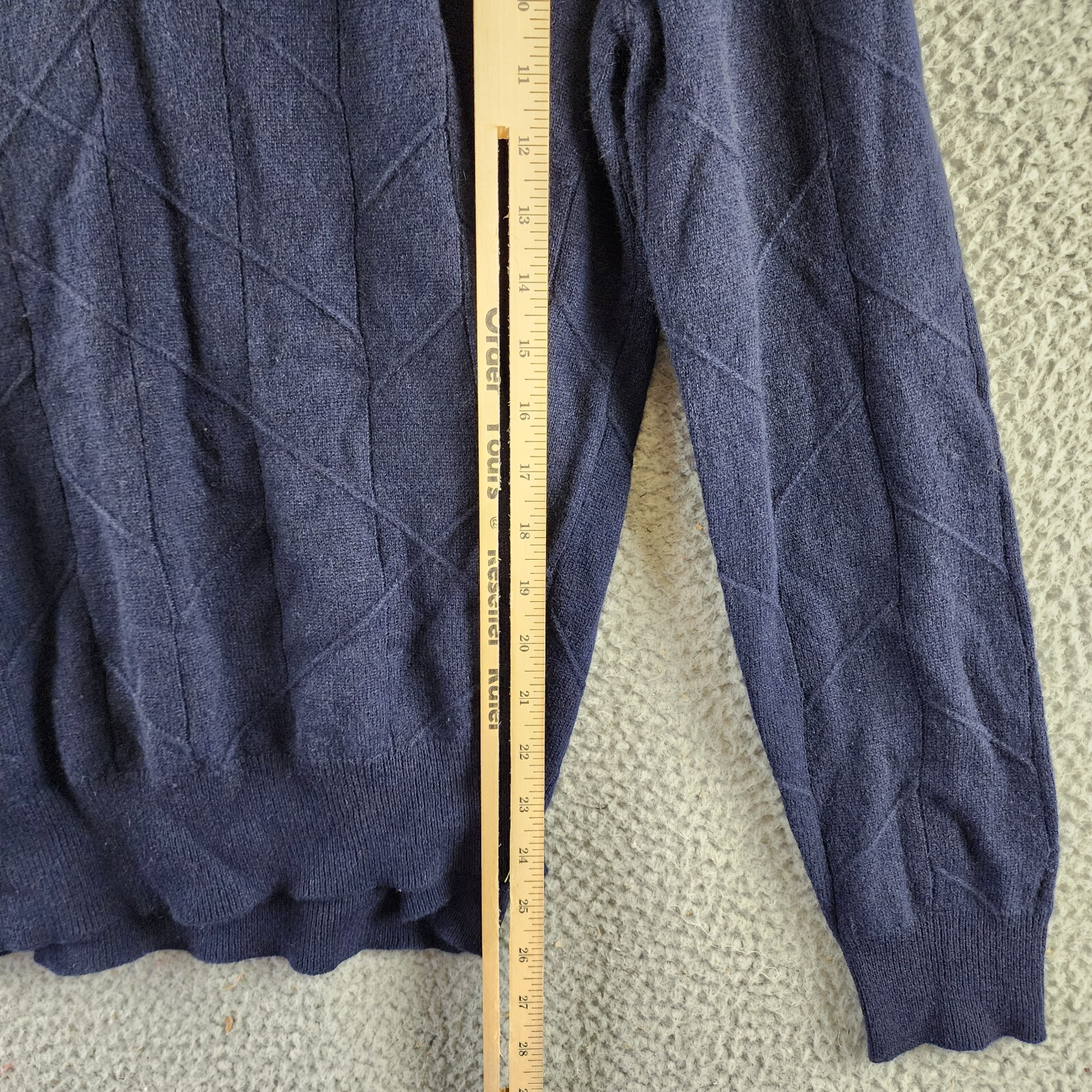 The Men's Store at Bloomingdale's Novelty Stitch Sweater Men's S Navy Blue L/S - Picture 9 of 14