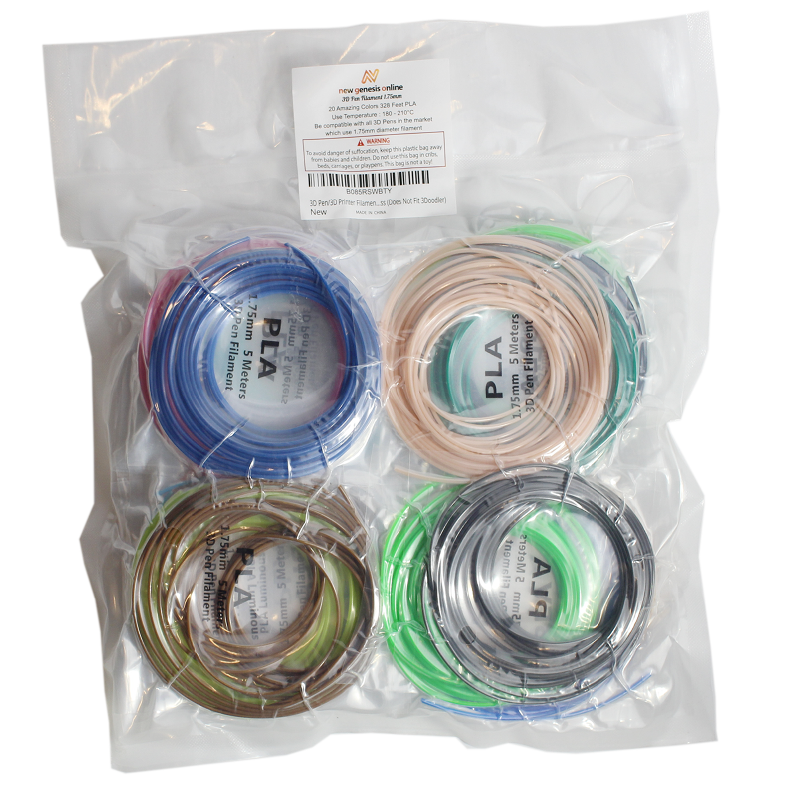 3D Pen Filament Refills, 20 Color 323 Feet for 3D Printer PenFilament 1.75mm PLA
