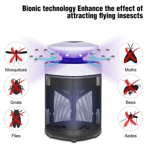 6 LED Insect Trap with Fan Indoor Round UV Insect Catcher for Home Office Patio