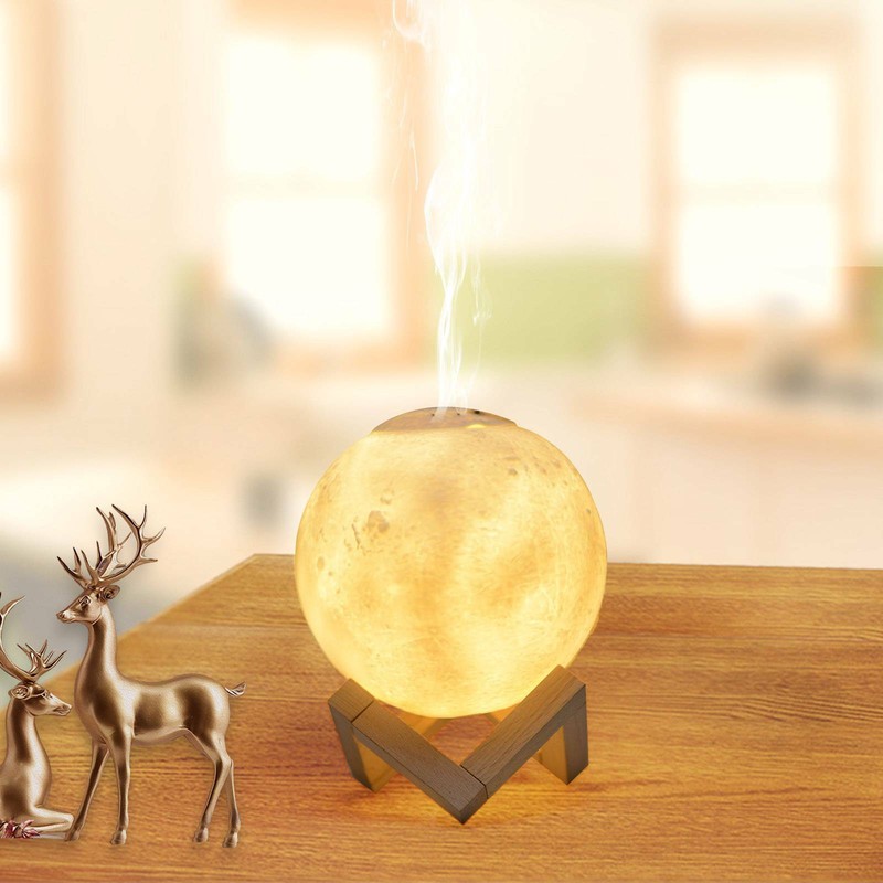 880ml Aroma Diffuser 3D Mond Licht LED Ultraschall Luftbefeuchter Duftzerstäuber