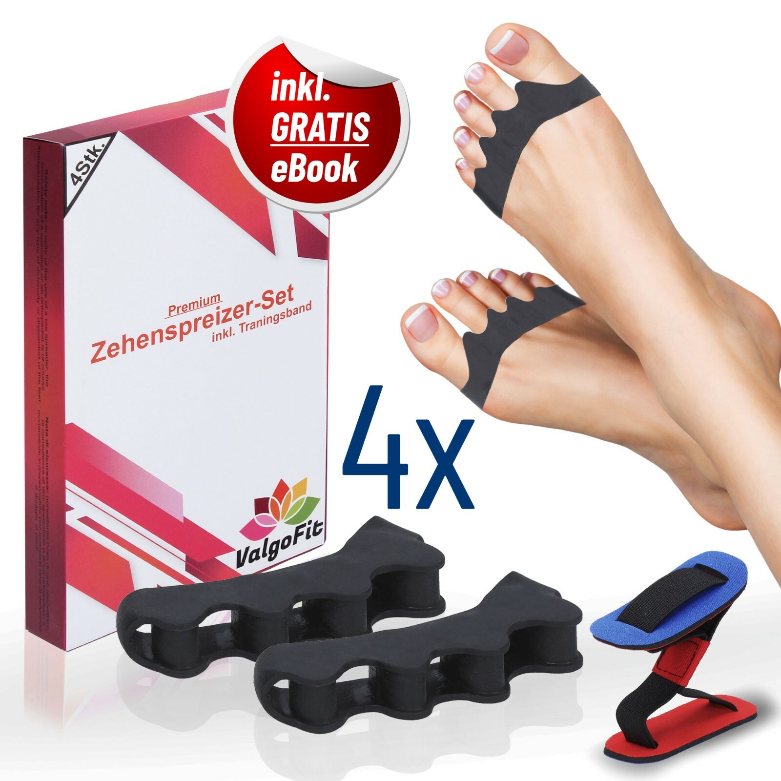 Zehenspreizer Hallux Valgus Silikon Ballenschutz Zehentrenner Korrektur Bandage