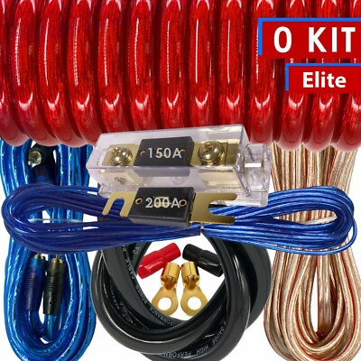 BANK AUDIO UP TO 8000W  0 Gauge Amp Kit Amplifier Install Wiring  0 Ga Car Wires