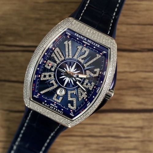 Pre-owned Franck Muller Vanguard Blue Men's Watch - V41 Sc Dt Yachting Ac Bl