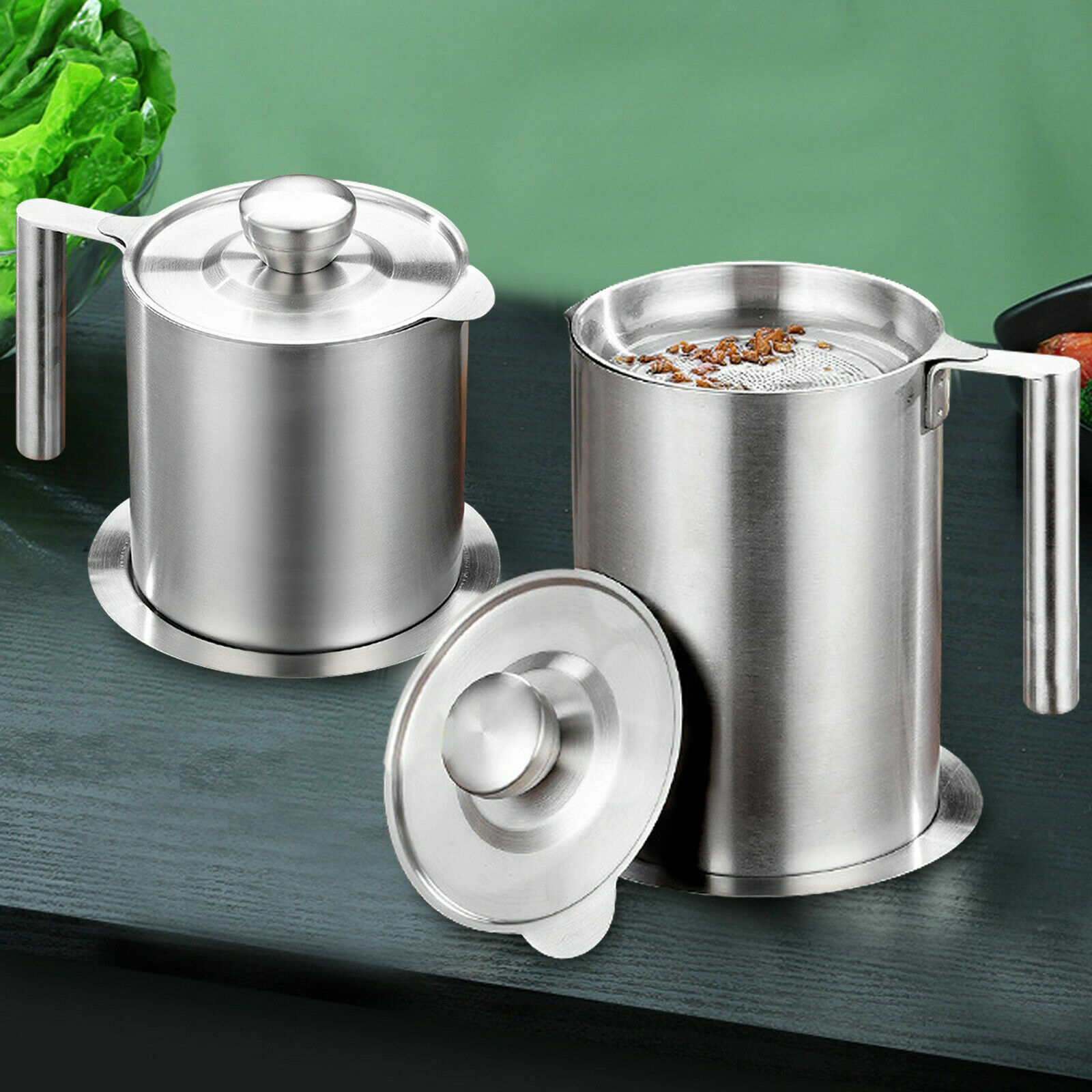 Filter Storage Grease Strainer Pot Container 1.2l/1.6l