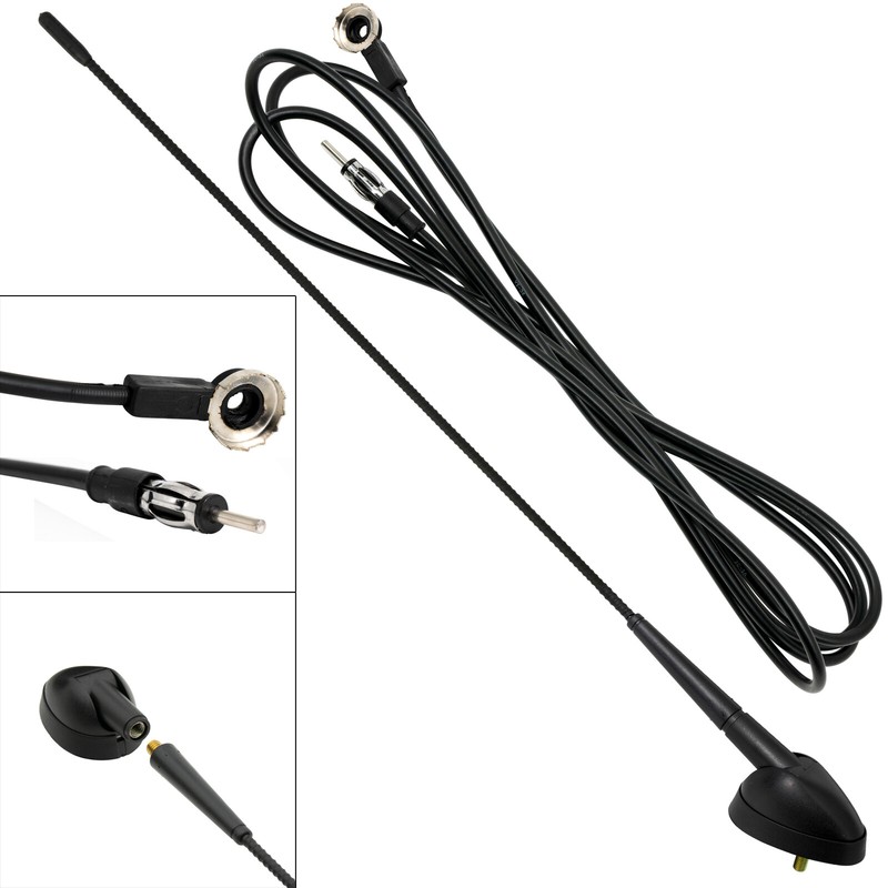 US NEW CAR TRUCK REPLACEMENT AM/FM STEREO RADIO ANTENNA UNIVERSAL TYPE W / CABLE