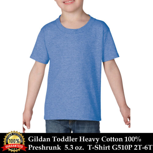 Gildan Toddler Heavy Cotton Preshrunk 5.3 oz. Taped Neck T-Shirt G510P 2T-6T