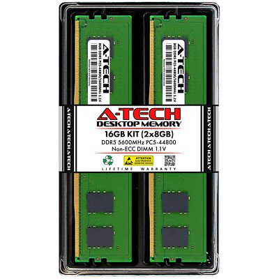 A-Tech 16GB 2x 8GB DDR5 5600 MHz Desktop DIMM PC5-44800 288