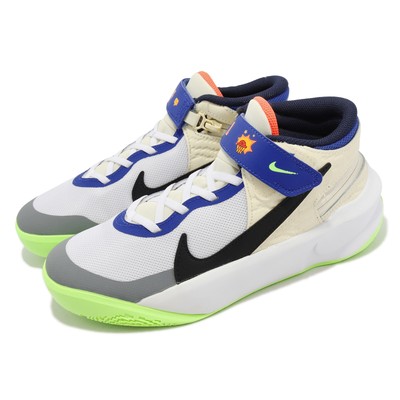 Nike Team Hustle D 10 Flyease GS White Black Junior Kids Basketball FB1395-101