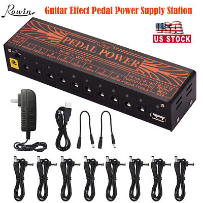 Guitar Effect Pedal Board Power Supply 10 Isolated DC Outputs 9V 12V 18V P9Q8