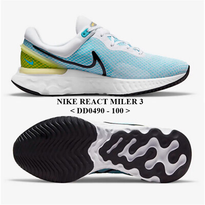 NIKE REACT MILER 3 (DD0490 - 100 ) ,Men's RUNNING Shoes.NEW IN BOX "NO LID"