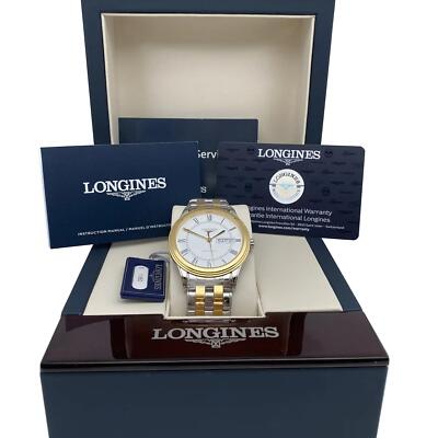 Pre-owned Longines Flagship 38.5mm Day-date Steel White Dial Automatic Watch L4.899.3.21.7