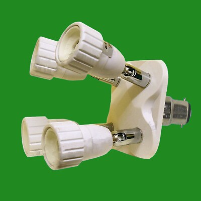 1x B22 to 4xGU10 From 1 Light Bulb Socket Converter Splitter Adaptor Lamp Base
