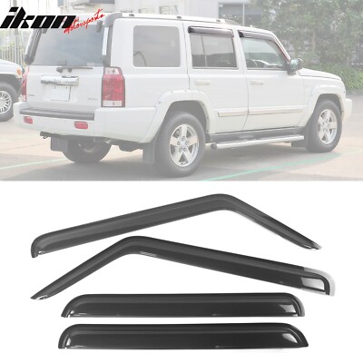Fits 06-10 Jeep Commander Acrylic Window Visors Vent Rain Guard Wind Deflector
