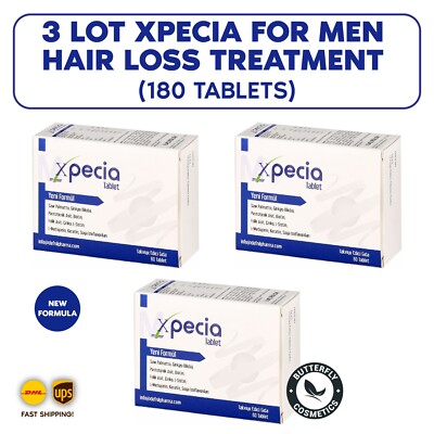 3 LOT XPECIA FOR MEN HAIR LOSS TREATMENT (180 TABLETS)  EXP DATE : 2023