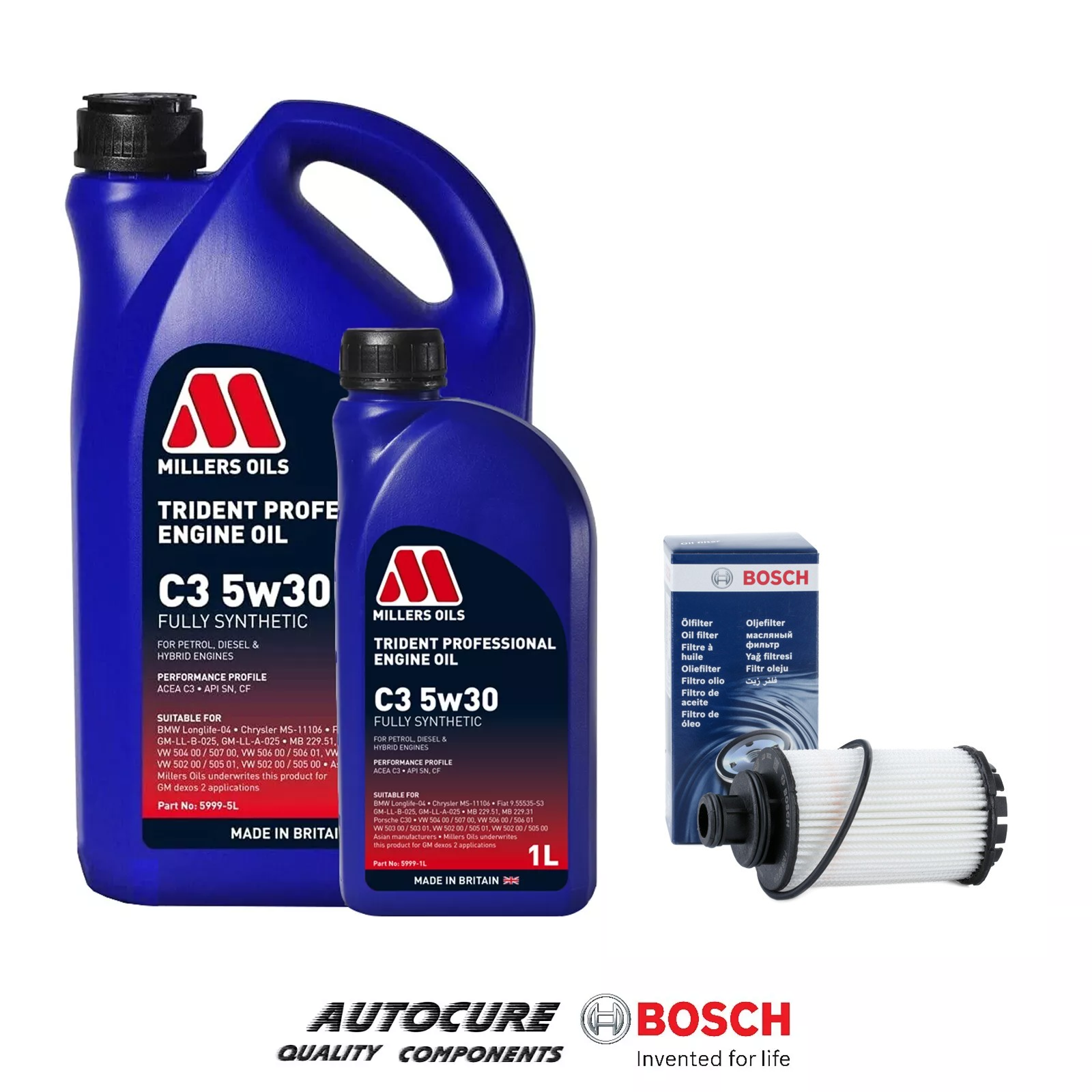 FOR VAUXHALL INSIGNIA 2.0 SRi (MK1) BOSCH OIL FILTER & 6L ENGINE OIL SERVICE KIT