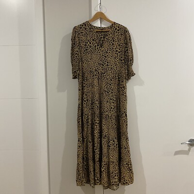 BNWOT FRENCH CONNECTION Leopard Animal Print Maxi Dress Size 10 RRP $149.95￼