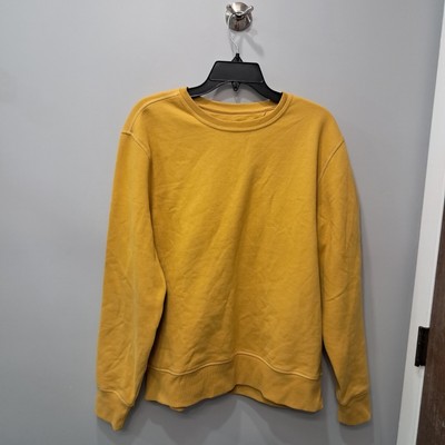 Amazon Essentials sweater men's large yellow gold pullover fleece winter warm