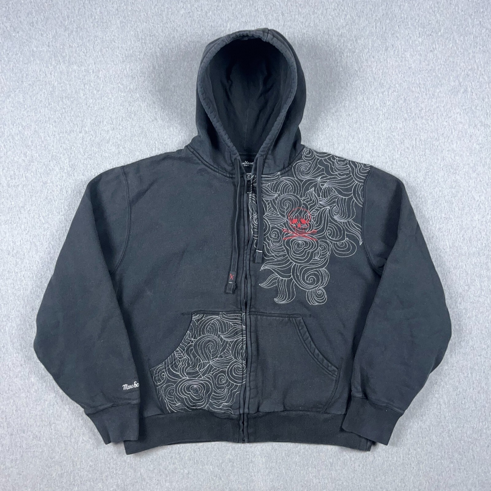 Marc Ecko Hoodie Mens XL Cut & Sew Skull Bones Buddha
