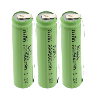 Exell 1.2V NIMH AAA 600mAh Rechargeable Battery w/Tabs