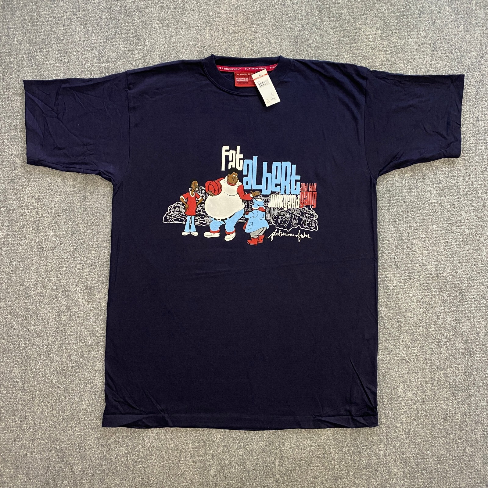 PLATINUM FUBU FAT  刺繍 ゲームシャツ XXL Platinum FUBU Long sleeve Jersey 2XL Fat Albert and the Junk