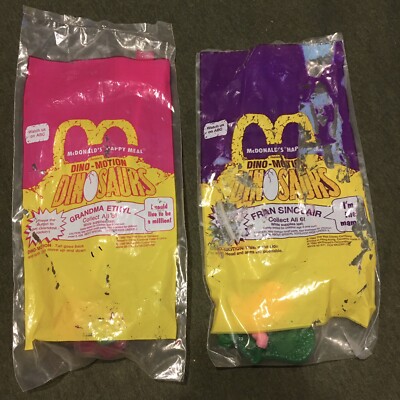 1992 McDonalds Dinosaurs Dino Motion Lot of 2 Grandma Ethyl Fran SInclair VTG