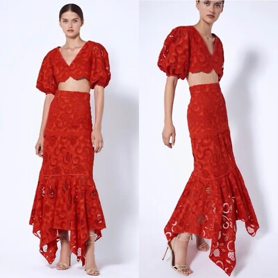 Alexis Red Vittoria Skirt & Davida Top SET Size XS NWT