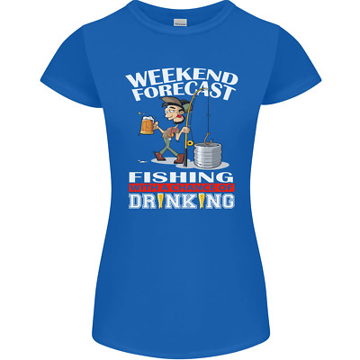 Fishing Weekend Forecast Funny Fisherman Womens Petite Cut T-Shirt