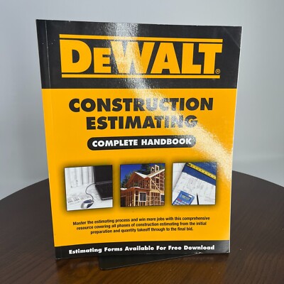 Dewalt Construction Estimating Complete Handbook Excel Estimating Included PB