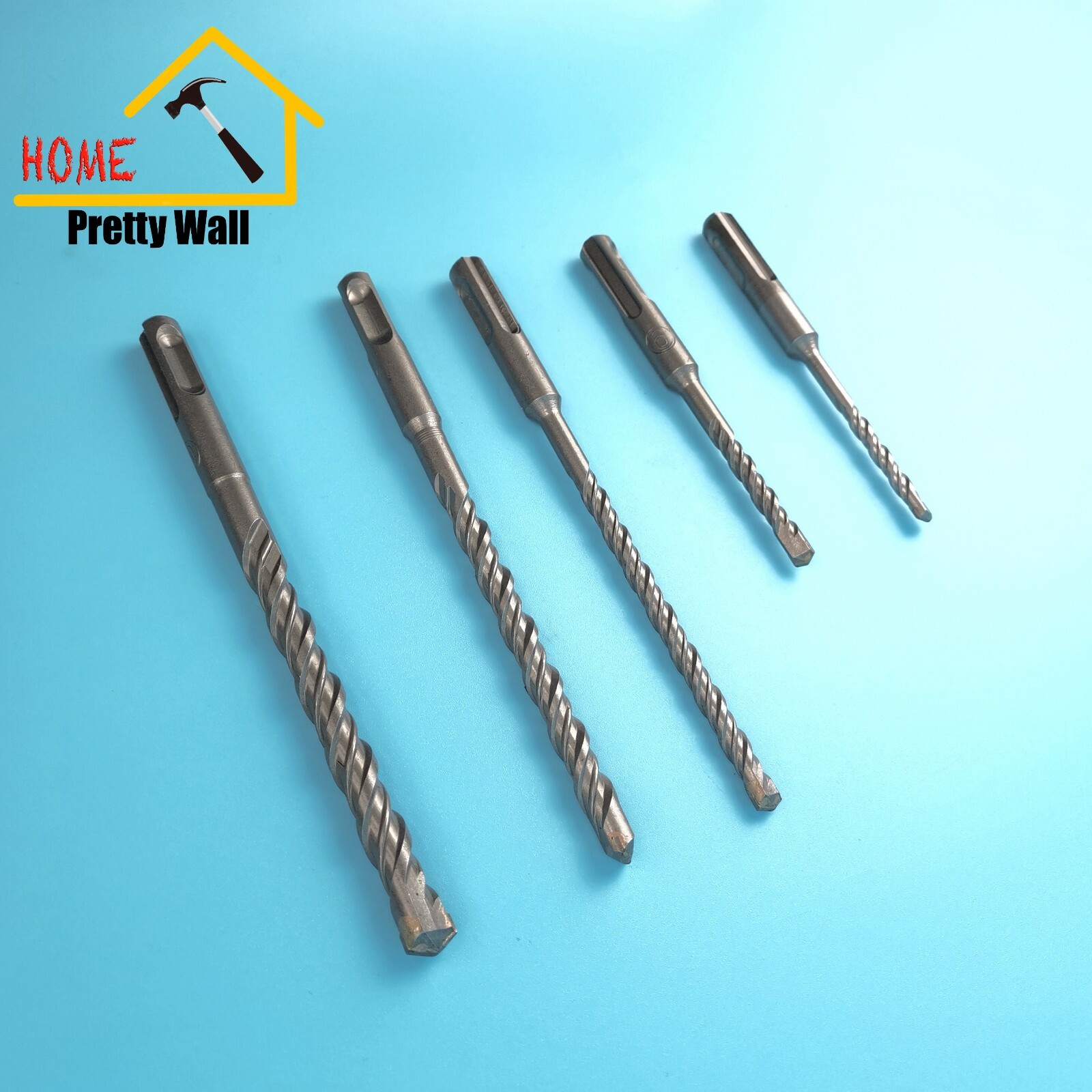 5 Pcs HSS Masonry Drill Bit Hammer Drilling Concrete Head Twist SDS