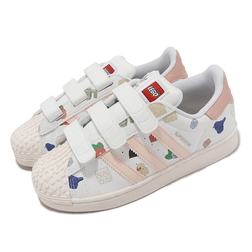 

Adidas Originals LEGO x Superstar CF C Белый Розовый Дети Дошкольная Повседневная IF2202, Superstar Cf C
