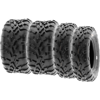SunF 25x8-12 & 25x11-10 ATV UTV Tires All Terrain Tubeless 6 PR A010 [Set of 4]